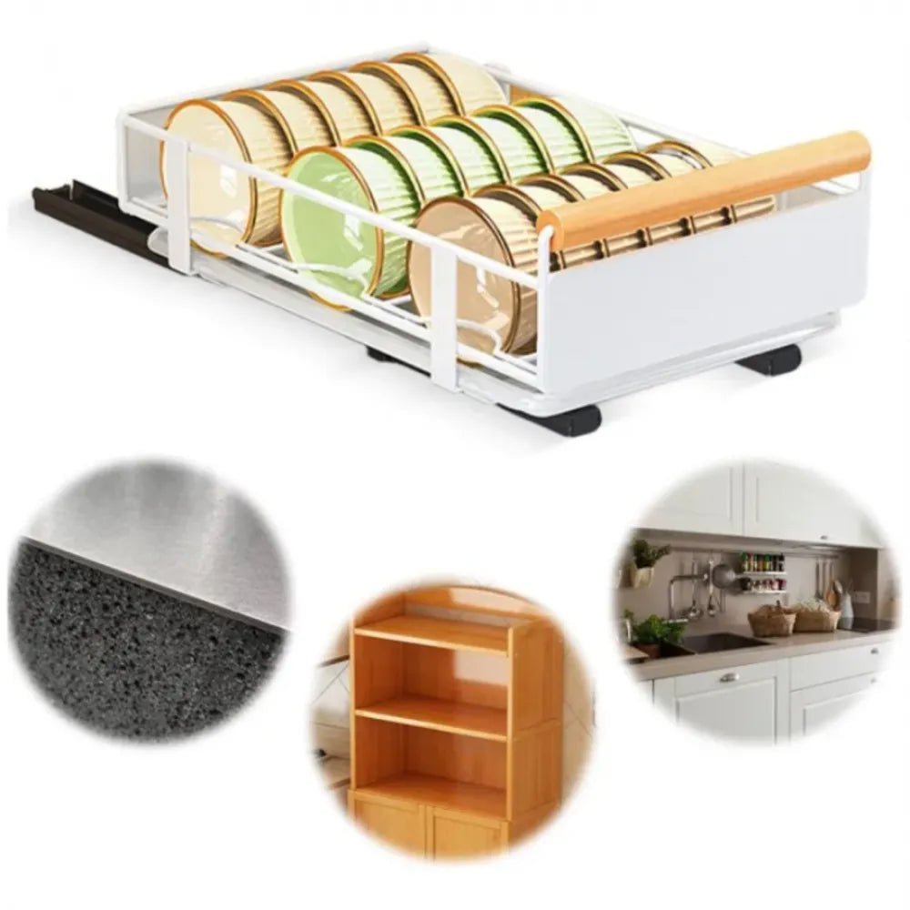 Organizador Escurridor Metálico Bajo Fregadero con Riel Extraíble (41x26x13cm) - VeldorShop