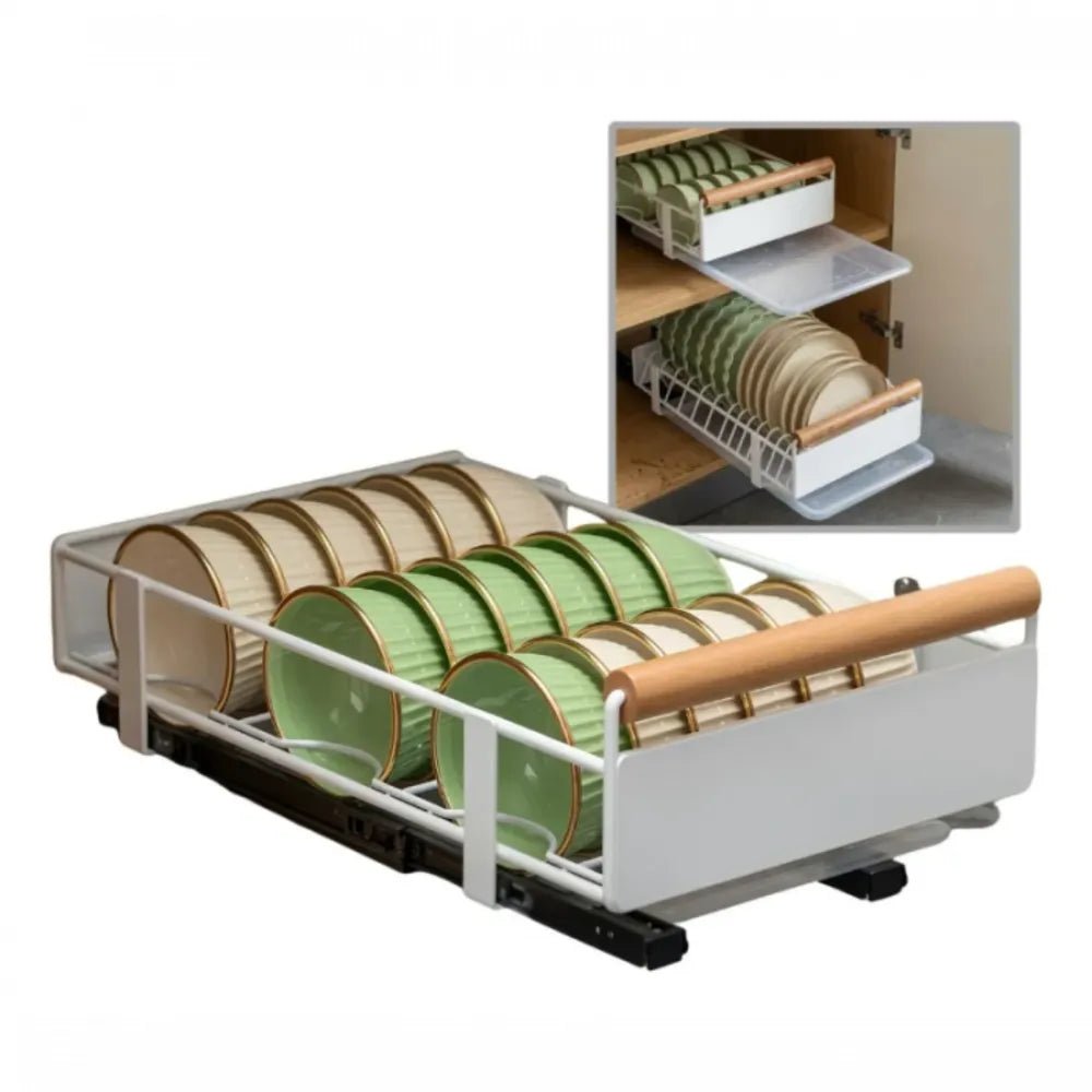 Organizador Escurridor Metálico Bajo Fregadero con Riel Extraíble (41x26x13cm) - VeldorShop