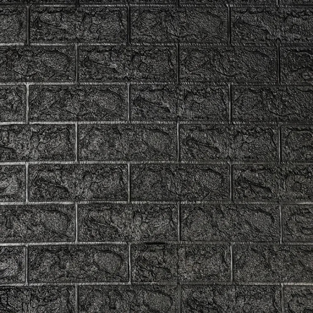 Pack x10 Placa Autoadhesiva 3D Símil Ladrillo Negro 70x77 cm – Revestimiento de Pared - VeldorShop