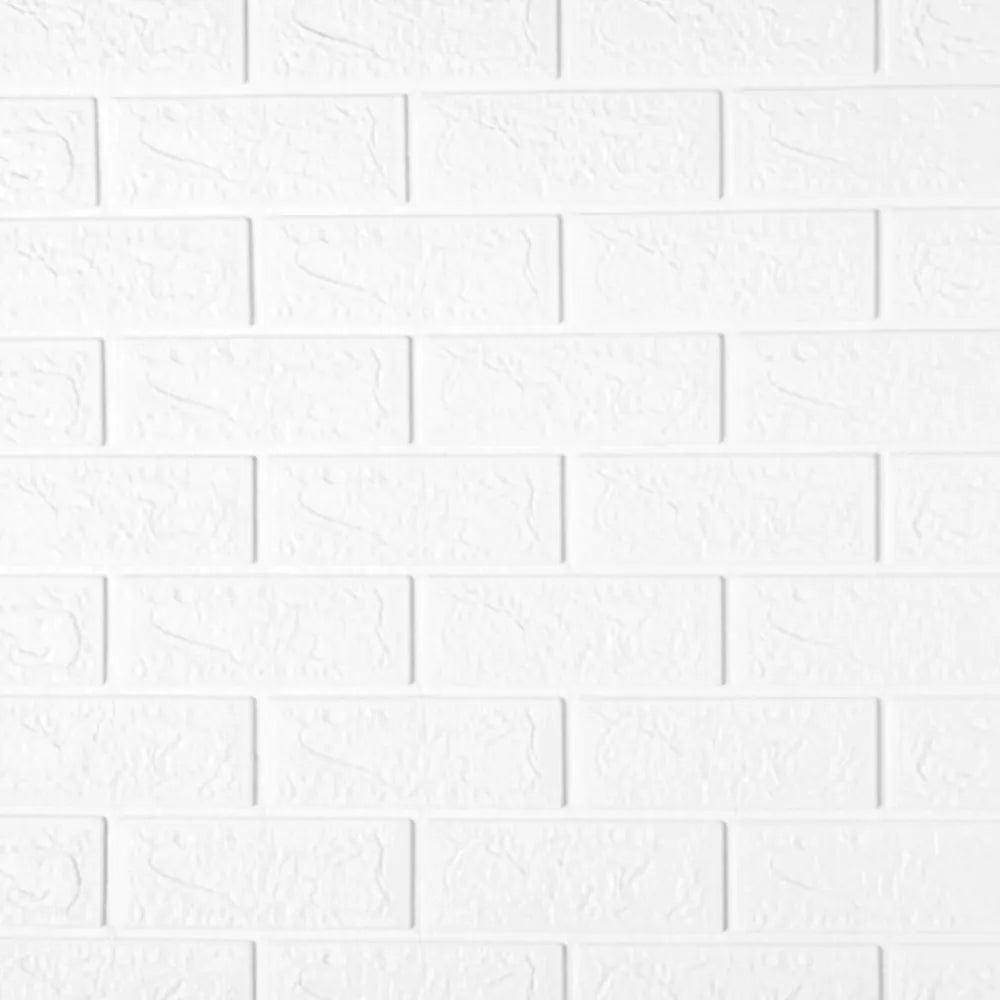Pack x10 Placa Autoadhesiva 3D Ladrillo Blanco 70x77cm Revestimiento Pared - VeldorShop