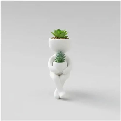 Maceta Decorativa de Diseño Humano Sentado (20cm) - VeldorShop