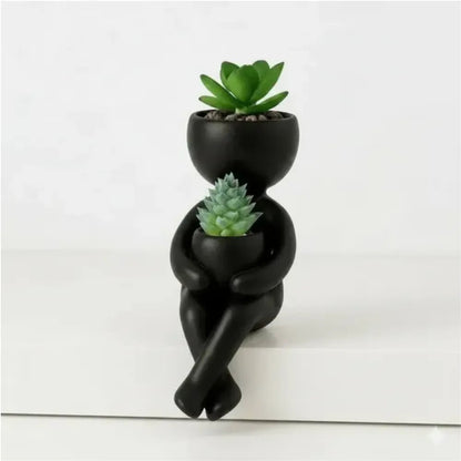 Maceta Decorativa de Diseño Humano Sentado (20cm) - VeldorShop