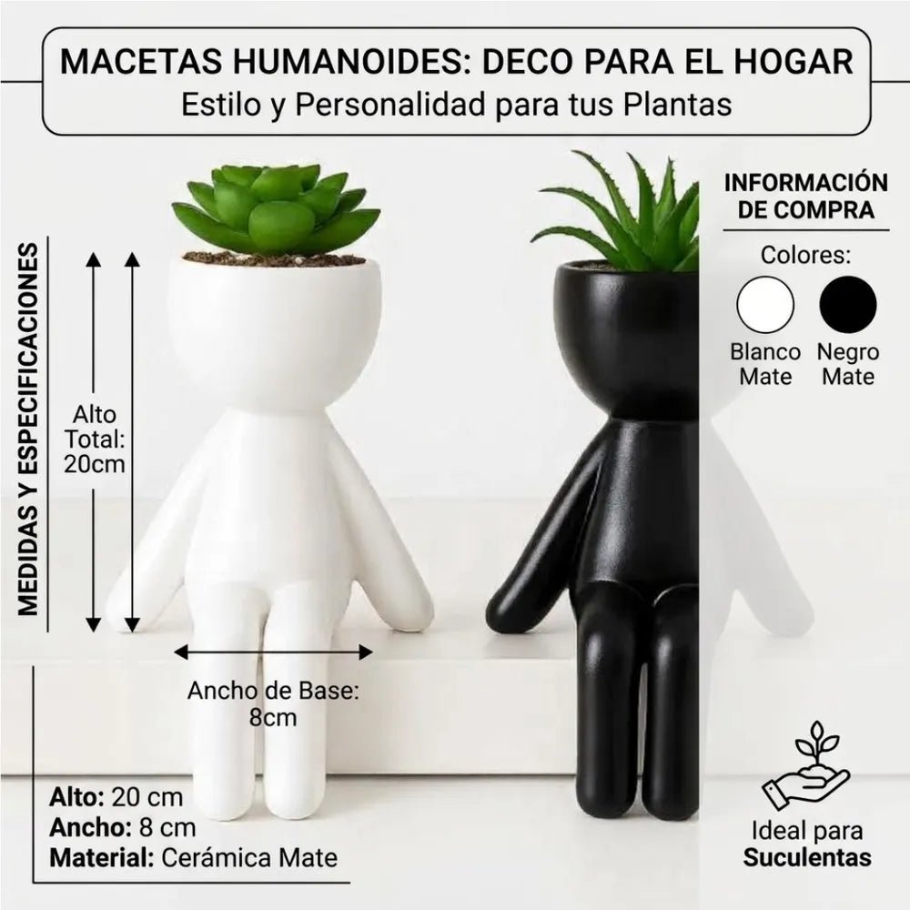Maceta Decorativa Humanoide (20cm) - VeldorShop