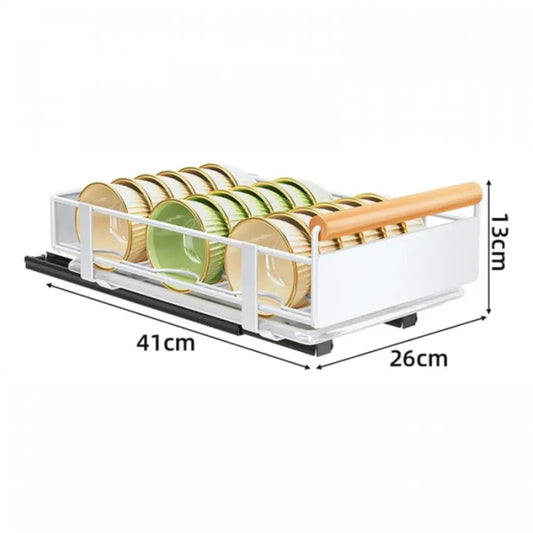 Organizador Escurridor Metálico Bajo Fregadero con Riel Extraíble (41x26x13cm) - VeldorShop
