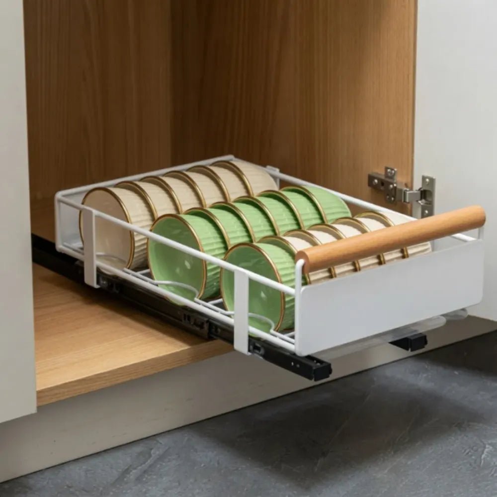 Organizador Escurridor Metálico Bajo Fregadero con Riel Extraíble (41x26x13cm) - VeldorShop